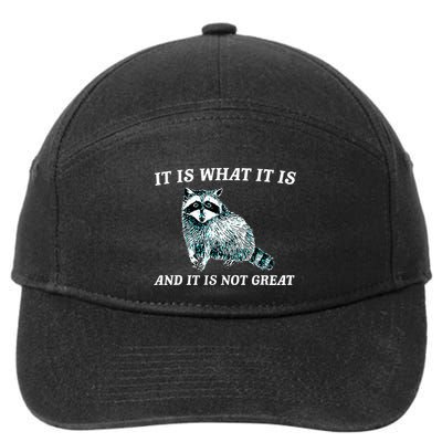 It Is What It Is And It Is Not Great Raccoon 7-Panel Snapback Hat