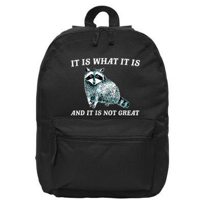 It Is What It Is And It Is Not Great Raccoon 16 in Basic Backpack