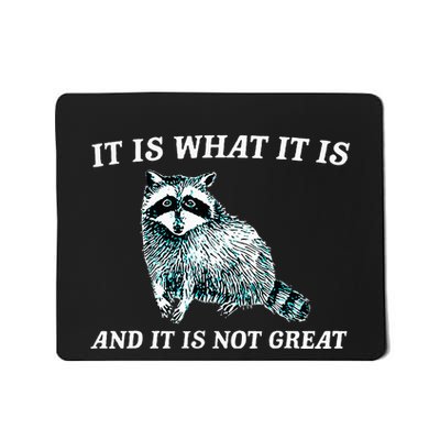 It Is What It Is And It Is Not Great Raccoon Mousepad