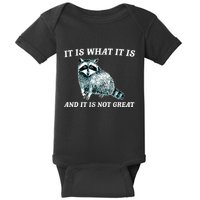 It Is What It Is And It Is Not Great Raccoon Baby Bodysuit