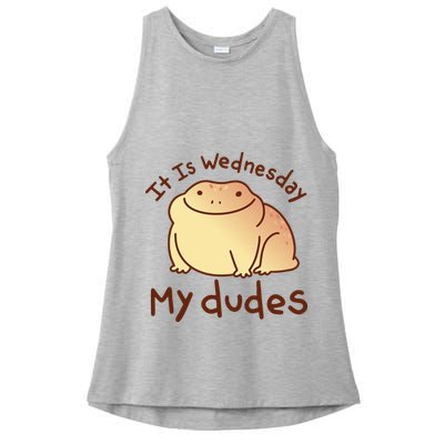 It Is Wednesday My Dudes Frog Funny Ladies PosiCharge Tri-Blend Wicking Tank
