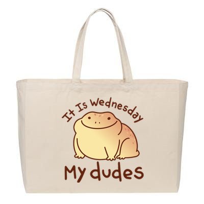 It Is Wednesday My Dudes Frog Funny Cotton Canvas Jumbo Tote