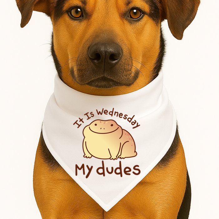 It Is Wednesday My Dudes Frog Funny USA-Made Doggie Bandana