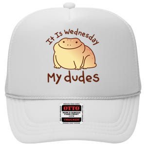 It Is Wednesday My Dudes Frog Funny High Crown Mesh Back Trucker Hat