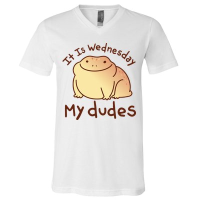 It Is Wednesday My Dudes Frog Funny V-Neck T-Shirt