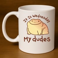 It Is Wednesday My Dudes Frog Funny 11oz C Handle Ceramic Mug