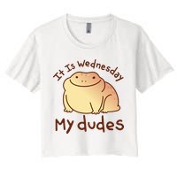 It Is Wednesday My Dudes Frog Funny Women's Crop Top Tee