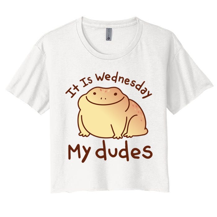 It Is Wednesday My Dudes Frog Funny Women's Crop Top Tee