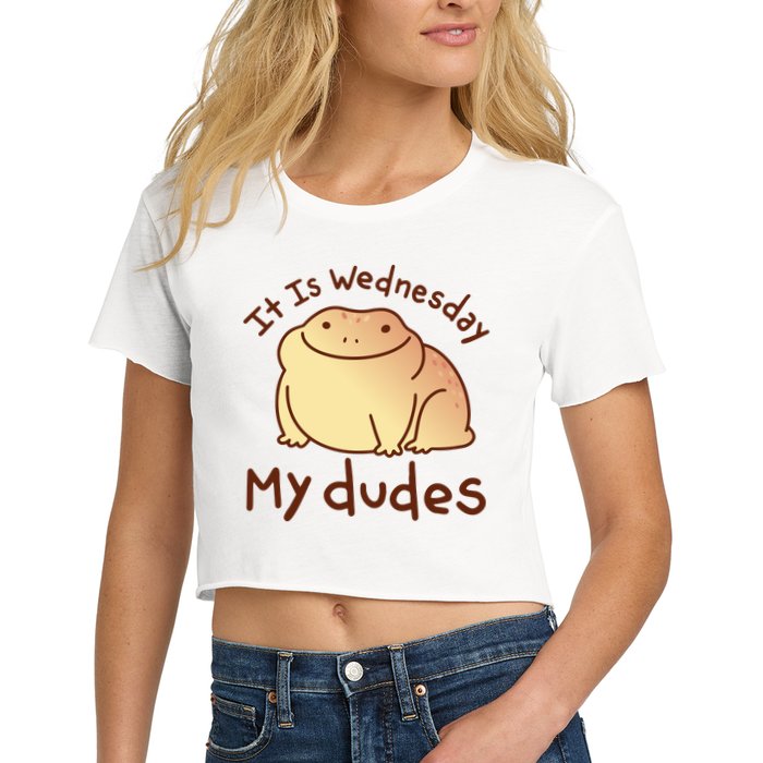 It Is Wednesday My Dudes Frog Funny Women's Crop Top Tee