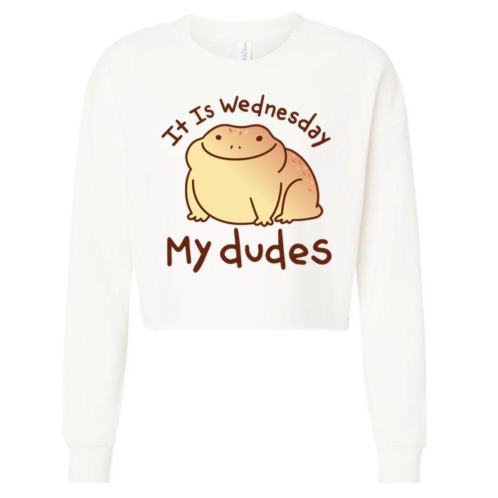 It Is Wednesday My Dudes Frog Funny Cropped Pullover Crew
