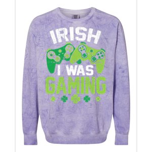 Irish I Was Gaming Funny St Patricks Day Gamer Boys Gift Colorblast Crewneck Sweatshirt