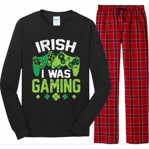 Irish I Was Gaming Funny St Patricks Day Gamer Boys Gift Long Sleeve Pajama Set