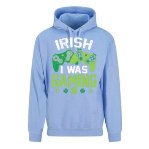 Irish I Was Gaming Funny St Patricks Day Gamer Boys Gift Unisex Surf Hoodie