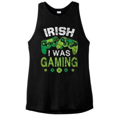 Irish I Was Gaming Funny St Patricks Day Ladies PosiCharge Tri-Blend Wicking Tank