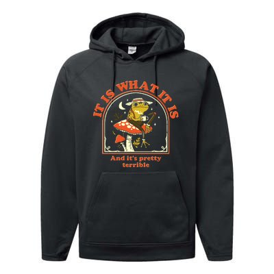 It Is What It Is And Its Pretty Terrible Performance Fleece Hoodie