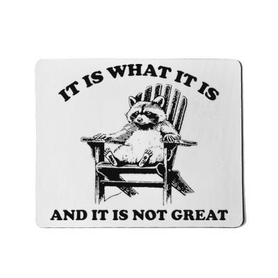 It Is What It Is And It Is Not Great Raccoon Mousepad