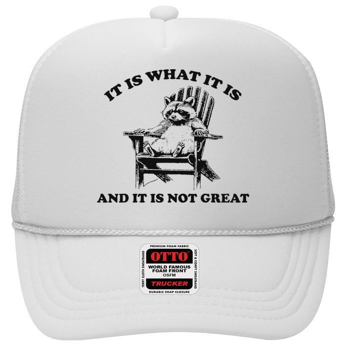 It Is What It Is And It Is Not Great Raccoon Trucker Hat