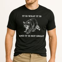 It Is What It Is And It Is Not Great Funny Raccoon Meme Cooling Performance Crew T-Shirt