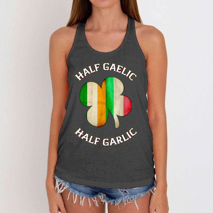 Irish Italian Wo 's St Patrick's Day Gaelic Women's Knotted Racerback Tank