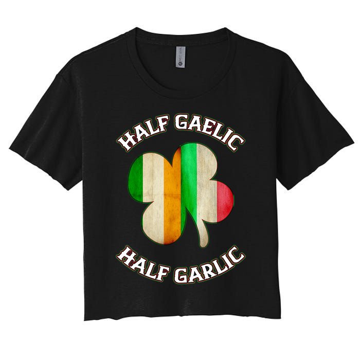 Irish Italian Wo 's St Patrick's Day Gaelic Women's Crop Top Tee