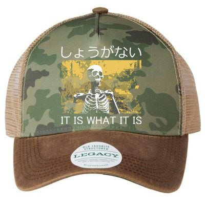 It Is What It Is Skeleton Washed Legacy Tie Dye Trucker Hat