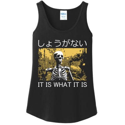 It Is What It Is Skeleton Washed Ladies Essential Tank