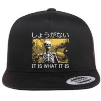 It Is What It Is Skeleton Washed Flat Bill Trucker Hat