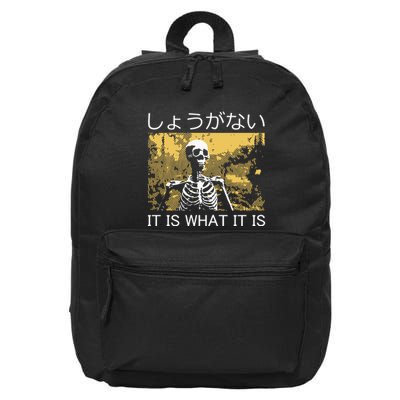 It Is What It Is Skeleton Washed 16 in Basic Backpack