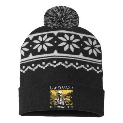 It Is What It Is Skeleton Washed USA-Made Snowflake Beanie