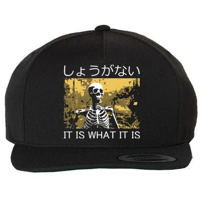 It Is What It Is Skeleton Washed Wool Snapback Cap