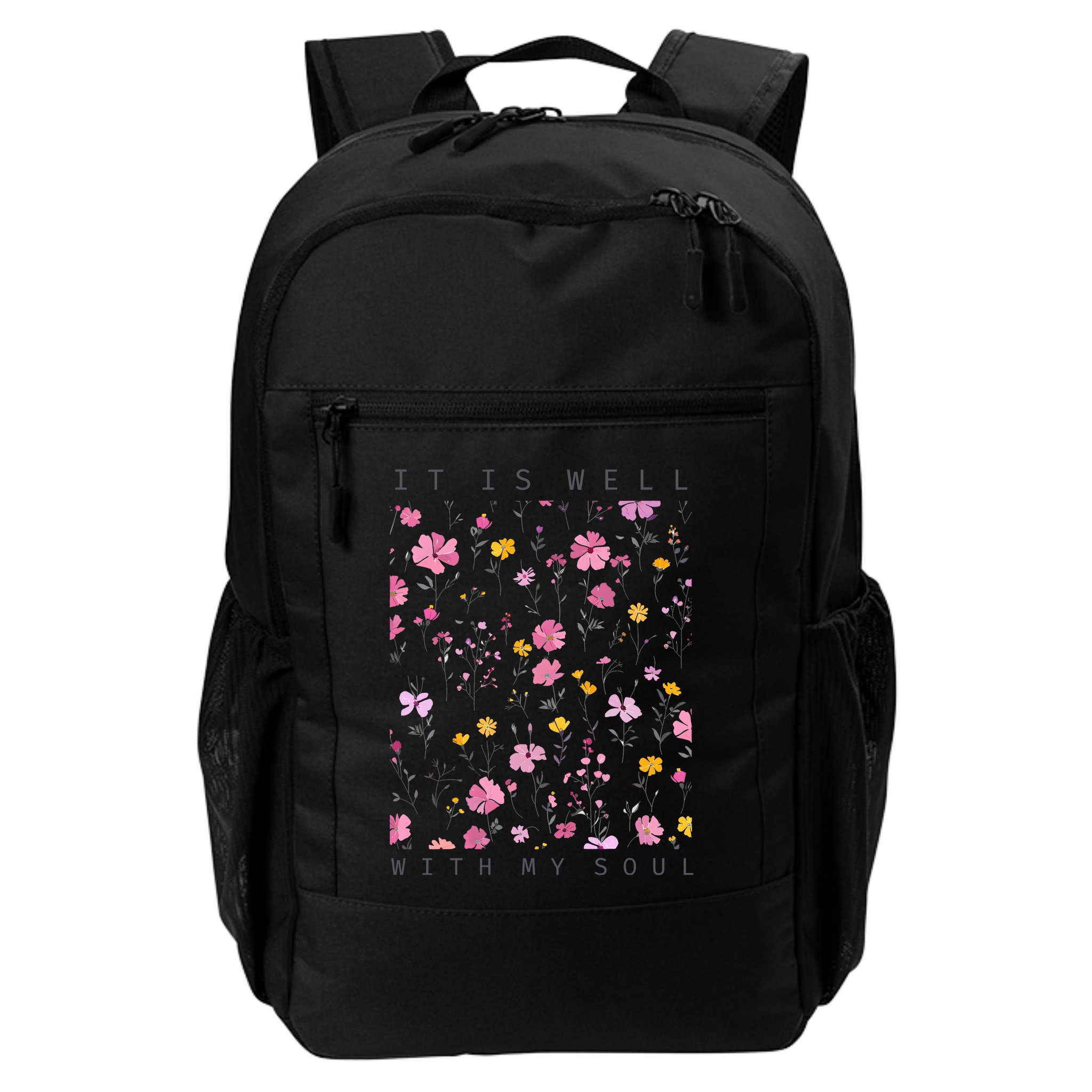 It Is Well With My Soul Floral Backpack