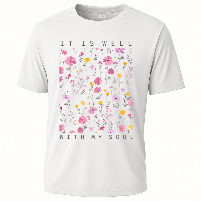It Is Well With My Soul Floral Cooling Performance Crew T-Shirt
