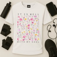 It Is Well With My Soul Floral Cooling Performance Crew T-Shirt