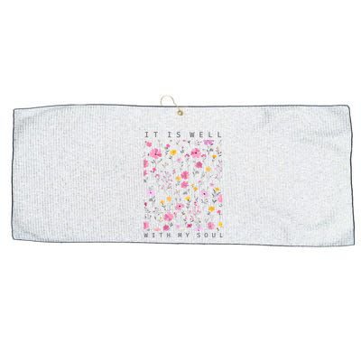 It Is Well With My Soul Floral Large Microfiber Waffle Golf Towel