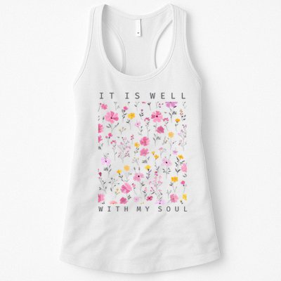 It Is Well With My Soul Floral Womens Tank Top