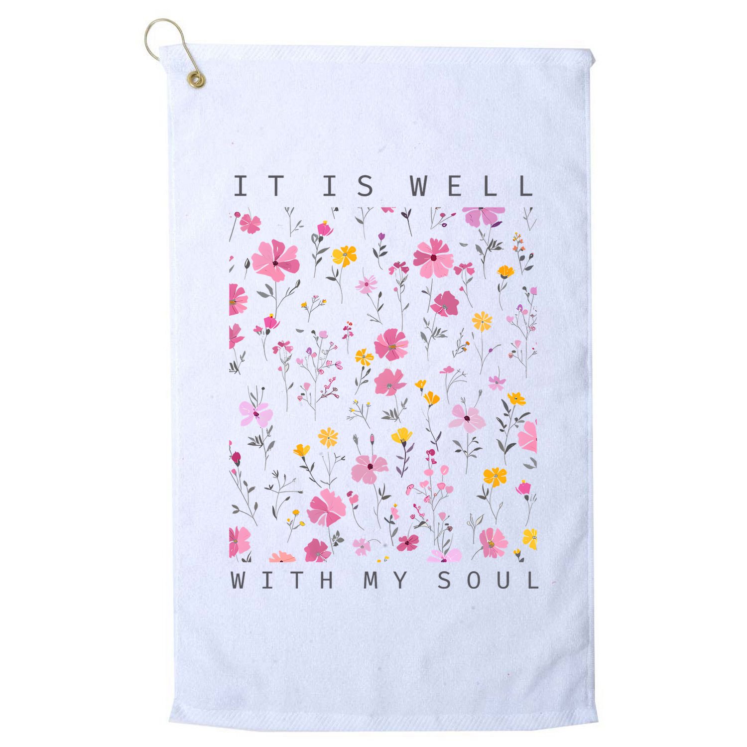 It Is Well With My Soul Floral Golf Towel