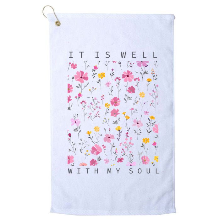 It Is Well With My Soul Floral Golf Towel