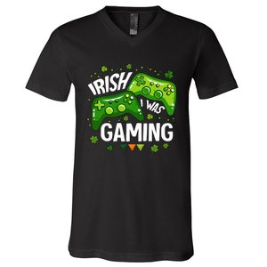 Irish I Was Gaming Video Game St Patrick's Day Game Controller V-Neck T-Shirt