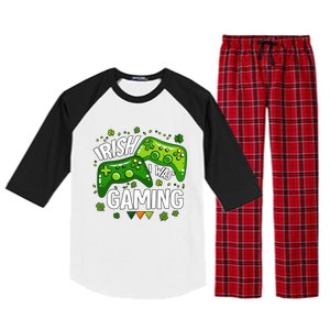 Irish I Was Gaming Video Game St Patrick's Day Game Controller Raglan Sleeve Pajama Set