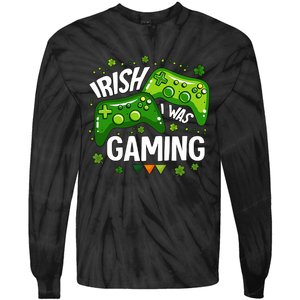 Irish I Was Gaming Video Game St Patrick's Day Game Controller Tie-Dye Long Sleeve Shirt