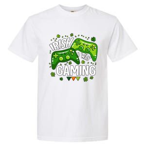 Irish I Was Gaming Video Game St Patrick's Day Game Controller Garment-Dyed Heavyweight T-Shirt