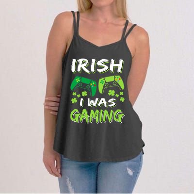 Irish I Was Gaming Funny St Patricks Day Gamer Gift Women's Strappy Tank