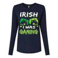 Irish I Was Gaming Funny St Patricks Day Gamer Gift Womens Cotton Relaxed Long Sleeve T-Shirt