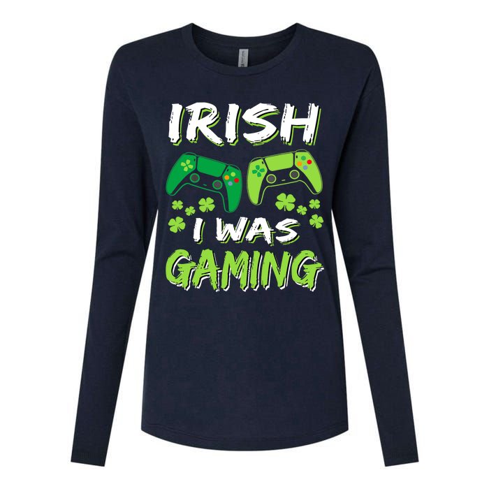 Irish I Was Gaming Funny St Patricks Day Gamer Gift Womens Cotton Relaxed Long Sleeve T-Shirt