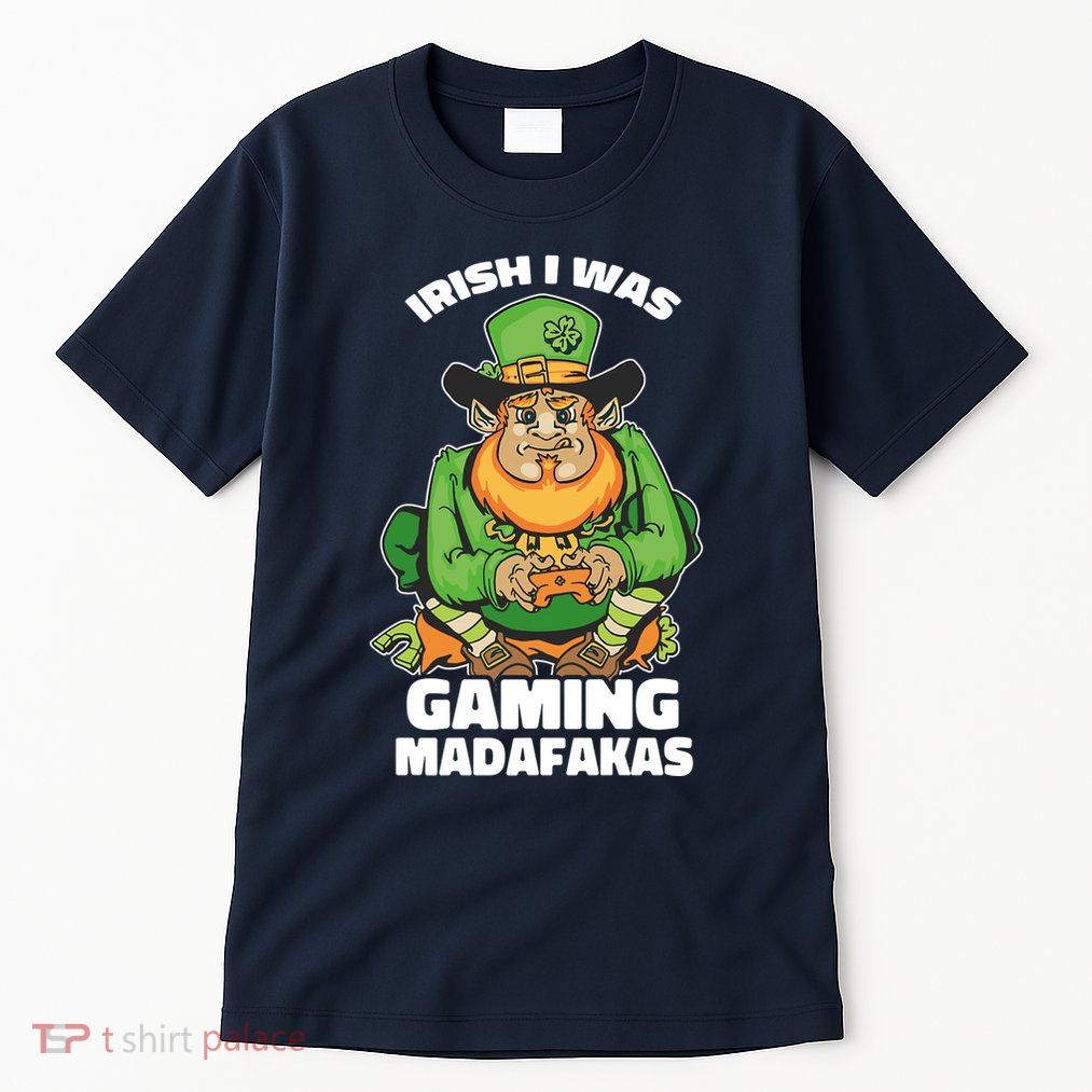 Irish I Was Gaming Leprechaun Funny St Patricks Day Gamer Premium Tall T-Shirt