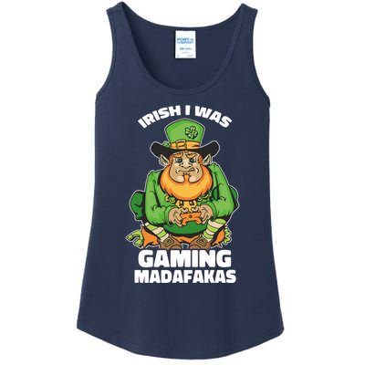 Irish I Was Gaming Leprechaun Funny St Patricks Day Gamer Premium Ladies Essential Tank