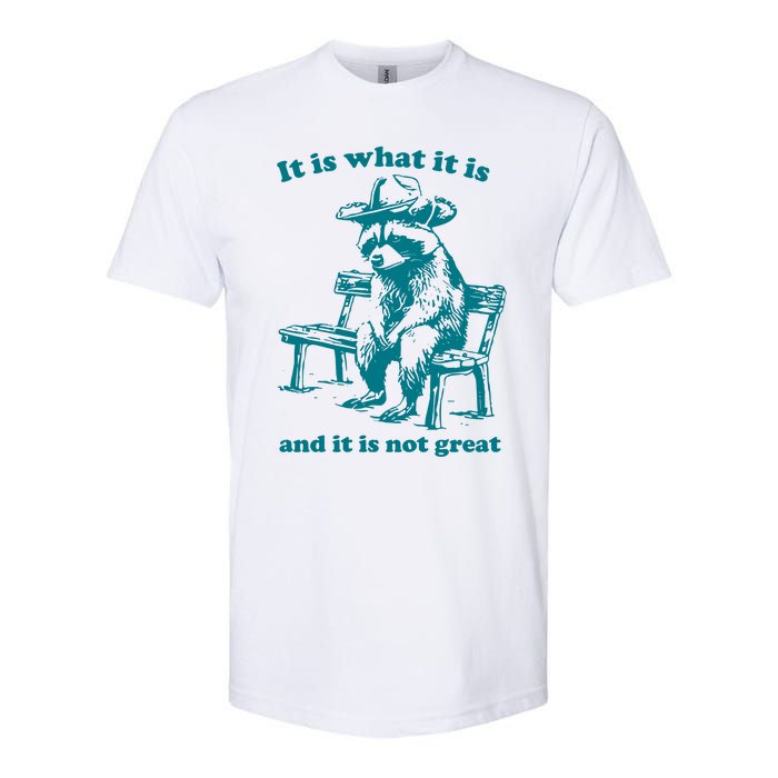 It Is What It Is And It Is Not Great Funny Raccoon Sarcastic Softstyle CVC T-Shirt