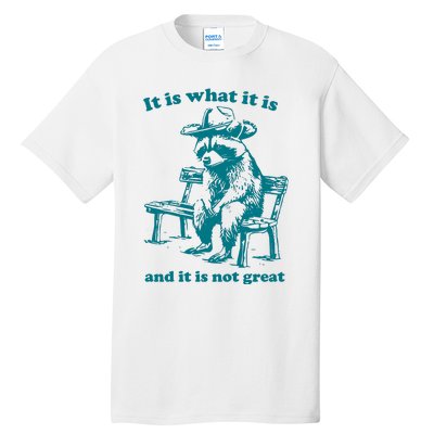 It Is What It Is And It Is Not Great Funny Raccoon Sarcastic Tall T-Shirt