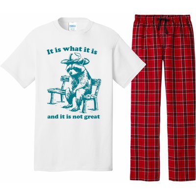 It Is What It Is And It Is Not Great Funny Raccoon Sarcastic Pajama Set