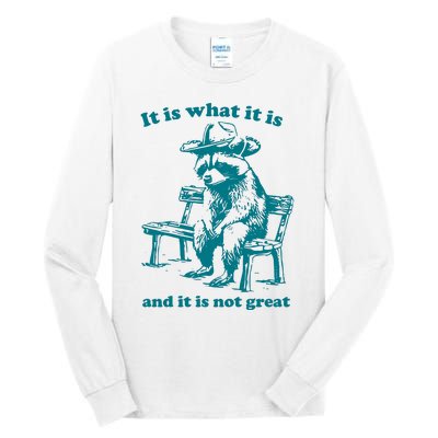 It Is What It Is And It Is Not Great Funny Raccoon Sarcastic Tall Long Sleeve T-Shirt